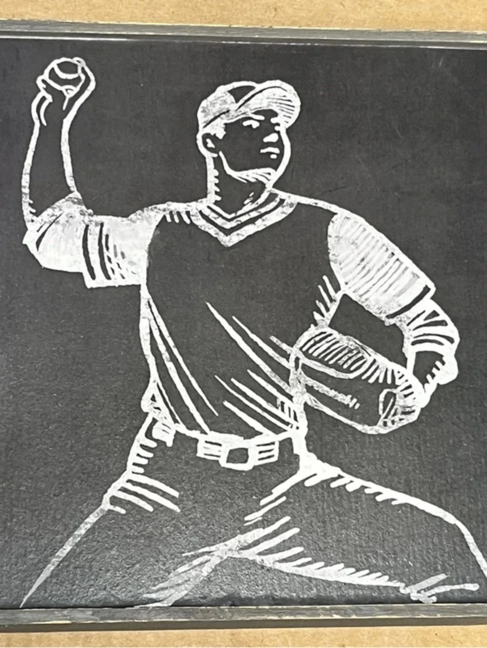 Wooden baseball decor